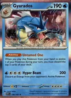 Gyarados 130/165 Rare 151 Pokemon Holo Near Mint - Image 1