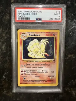 PSA 9 2000 Pokemon TCG Base Set 2 Ninetales Holo 13/130 English - Image 1