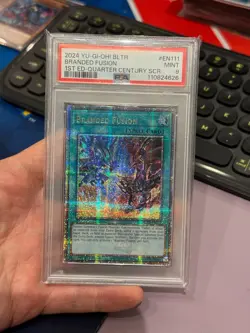 YUGIOH BRANDED FUSION QUARTER CENTURY SECRET RARE PSA 9 BLTR-EN111 (STAMP SHIFT) - Image 1