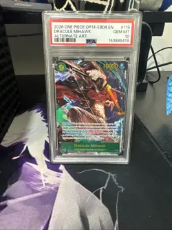 PSA 10 One Piece 2026 Dracule Mihawk Alternate Art OP14-EB04 OP14-119 SEC - Image 1