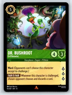 #92 Dr. Bushroot - Evil Botanist - Rare 2026 Disney Lorcana Attack of the Vine - Image 1