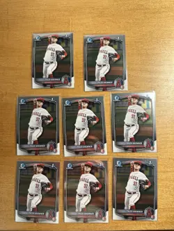 2025 Bowman Chrome Draft Tyler Bremner BDC-37 8 Card Lot Angels - RCO6 - Image 1