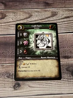 Call Fury Hunter World of Warcraft Miniatures WoW Card 2008 Upper Deck - Image 1