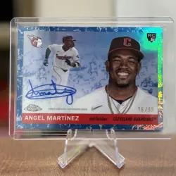 Angel Martinez 2025 Topps Chrome Platinum Toile Cream/Blue Refractor Auto 42/99 - Image 1