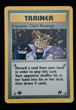 1st Edition Imposter Oak's Revenge 76/82 Team Rocket WOTC Pokemon Card TCG 2000 - Image 1