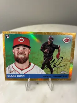 2025 Topps Chrome Platinum Anniversary Blake Dunn RC 30/50 Gold Toile Refractor - Image 1