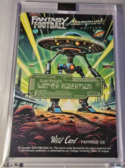 2026 Wild Card Sawyer Robertson 1/1 Fantasy Football Atompunk Mammoth - Image 2