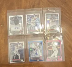 Topps 2024 Bowman Chrome Cleveland Guardians 6-Card Lot Autos Parallels RC - Image 1