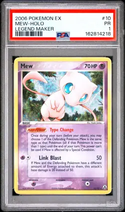 PSA 1 PR 2006 Pokemon EX Legend Maker Mew Holo Foil Rare 10/92 Vintage Original - Image 1