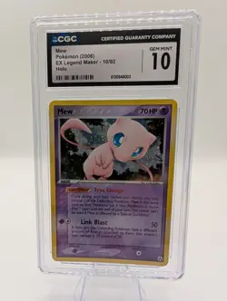 2006 Pokemon Ex Legend Maker #10/92 Mew Holo CGC 10 GEM MINT - Image 1