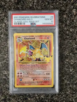 PSA 10 Charizard Celebrations Classic 4/102 Holo Base Set Pokemon Card 2021 - Image 1