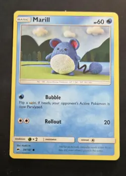 Pokemon TCG Marill Crochet LP 💥BONUS CARD WITH PURCHASE 💥 - Image 1