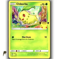 PokemonMcDonald's 25th Anniversary Promo Chikorita 002/025 Non Holo Card NM - Image 1