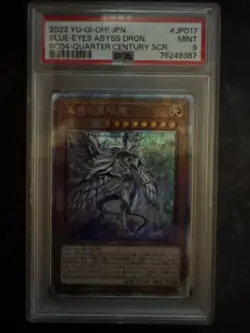 PSA 9 Blue Eyes Abyss Dragon RC04-JP017 Quarter Century Secret Rare Yugioh Card - Image 1