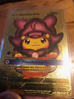 pokemon PIkachu Mega Altaria 590 Gold Foil Card NEW - Image 1