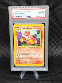 Charmeleon 24 Base Set Unlimited PSA 8 NM-MT 1999 WOTC Vintage Pokemon Card - Image 1