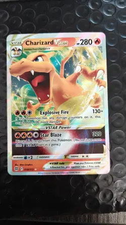 Pokemon TCG Charizard VSTAR Holo Ultra Rare Card Brilliant Stars 018/172 - Image 1