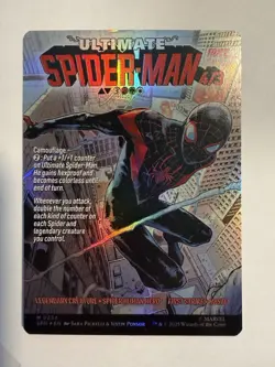 Spider-Man MTG Miles Morales Borderless FOIL #234 Mythic Never Played - Image 2