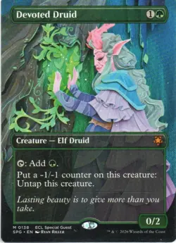 MTG: Special Guests: Borderless Devoted Druid: Lightly Played Condition - Image 1
