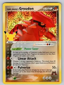 Team Magma's Groudon 9/95 Holo Celebrations: Classic Collection Pokemon NM - Image 1