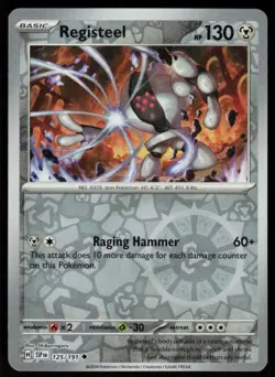 Registeel 125/191 Uncommon Surging Sparks Pokemon Reverse Holo Near Mint - Image 1