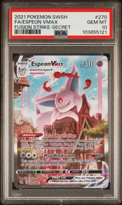 2021 Pokemon Fusion Strike Espeon VMAX #270 Secret Rare PSA 10 - Image 1