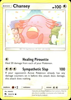Chansey 152/214 Common Lost Thunder Pokemon Near Mint - Image 1