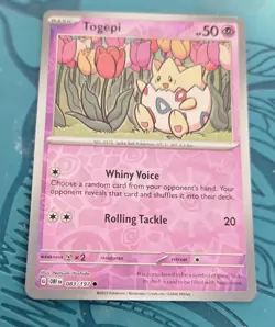 pokemon tcg Togepi Reverse Holo NM Obsidian Flames ex 2023 - Image 1