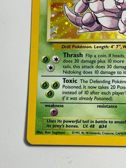*** Nidoking 11/102 Unlimited Holo Rare - Pokemon Base Set 2 LP - Image 4