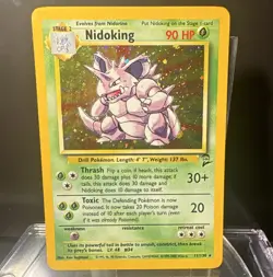 Pokemon TCG Nidoking Holo Rare Base Set 2 11/130 HP90 EN 1999 Stage 2 - Image 1
