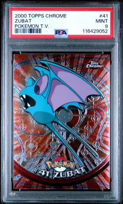 Zubat Pokemon TV 2000 TOPPS Chrome #41 PSA 9 - Image 1