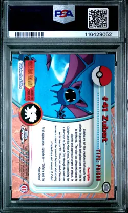 Zubat Pokemon TV 2000 TOPPS Chrome #41 PSA 9 - Image 2