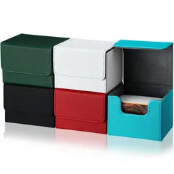 5 Pcs Leather Deck Card Boxes Large Size Deck Game Holder Storage Box Fit 100... - Image 1
