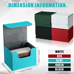 5 Pcs Leather Deck Card Boxes Large Size Deck Game Holder Storage Box Fit 100... - Image 2