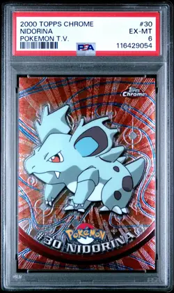 Nidorina Pokemon TV 2000 TOPPS Chrome #30 PSA 6 - Image 1
