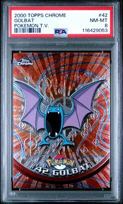 Golbat Pokemon TV 2000 TOPPS Chrome #42 PSA 8 - Image 1