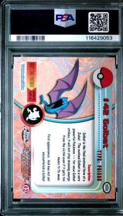 Golbat Pokemon TV 2000 TOPPS Chrome #42 PSA 8 - Image 2