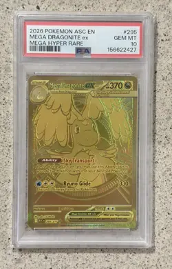 Pokemon Mega Dragonite ex Ascended Heroes Mega Hyper Rare #295 PSA 10 - Image 1