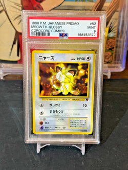 1998 Pokemon Japanese Promo Meowth-Glossy Coro Coro Comics - PSA 9 MINT - Image 1