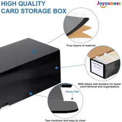 Trading Card Storage Box with Dividers, Cardboard Card Organizer Box for Base... - Image 3