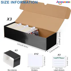 Trading Card Storage Box with Dividers, Cardboard Card Organizer Box for Base... - Image 5