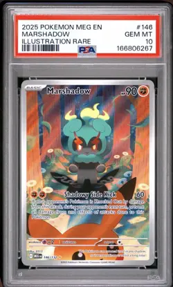 Pokemon 2025 ME01 Mega Evolution Marshadow 146/132 IR Holo EN PSA 10 - Image 1