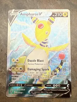 Pokemon Ampharos V Swsh04: Vivid Voltage 171/185 Ultra Rare Full Art Holo NM - Image 1