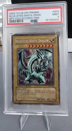 2002 Yu-Gi-Oh! BPT-Collector's Tins Blue-Eyes White Dragon #BPT-003 PSA 9 - Image 1