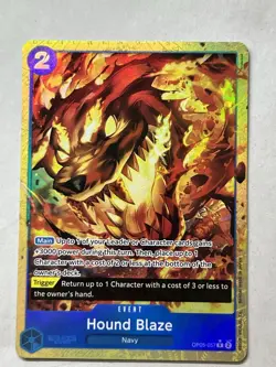 One Piece TCG Hound Blaze Alternate Art OP05-057 PRB01 AA Rare NM English - Image 1