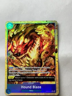 One Piece TCG Hound Blaze Alternate Art OP05-057 PRB01 AA Rare NM English - Image 5