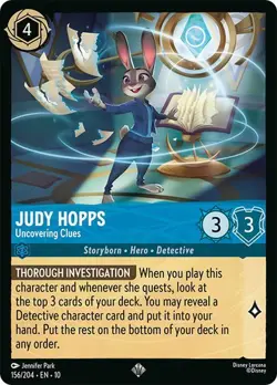 Judy Hopps Undercovering Clues 156/204 Whispers In the Well Disney Lorcana - Image 1