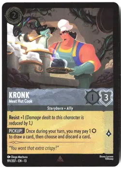 Disney Lorcana TCG Kronk - Meat Hut Cook 191/207 rare Foil Attack Of The Vine - Image 1