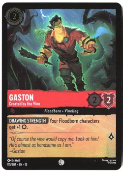 Disney Lorcana TCG Gaston - Created by the Vine 115/207 Common Foil Attack Of Th - Image 1