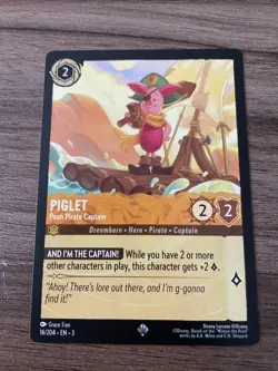 Disney Lorcana TCG Piglet Pooh Pirate Captain Card 16/204 Normal - Image 1